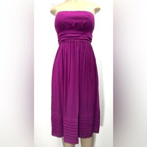 J.Crew 100% silk strapless dress size 6. Beautiful Wine Merlot color.